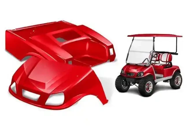 Golf car body panels using thick sheet vacuum forming process