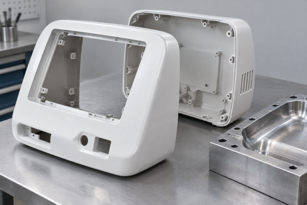 AI-generated concept of a medical equipment housing and forming tool