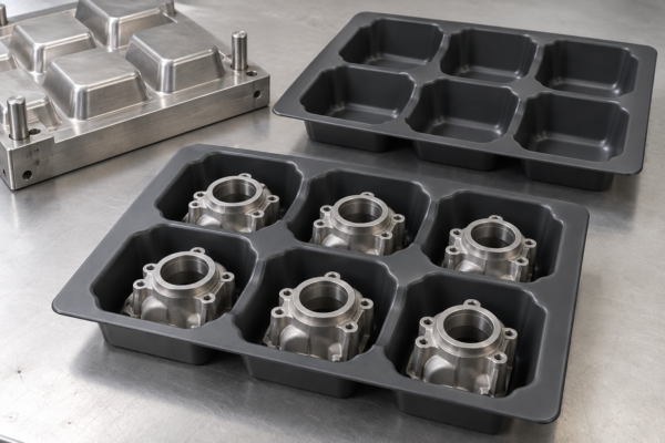 AI-generated concept: custom thermoformed dunnage trays