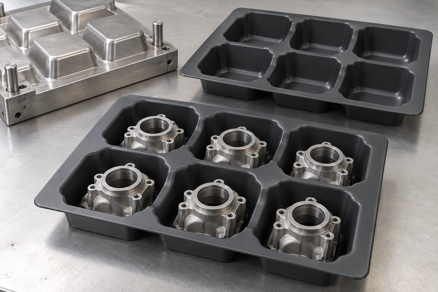 AI-generated custom thermoformed dunnage trays concept